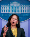 <p>2009 – SUSAN RICE – GOVERNMENT – First African-American woman to be appointed as United States Ambassador to the United Nations. — Ambassador to the United Nations Susan E. Rice speaks about sanctions on North Korea during a briefing at the White House June 12, 2009 in Washington, DC. (Mark Wilson/Getty Images) </p>