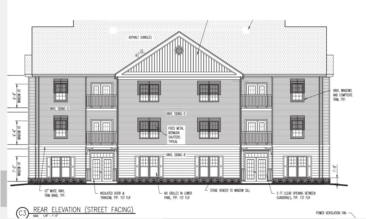 A concept drawing shows developers' plans to build an apartment complex near Cedar Creek and Fields roads.