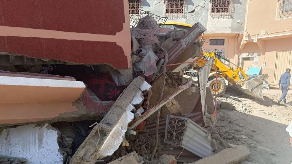 Rubble seen in Marrakesh after the Morocco earthquake