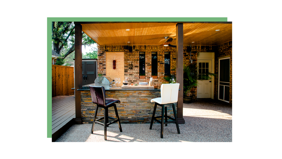 Keep things casual and conversational with outdoor counter stools.