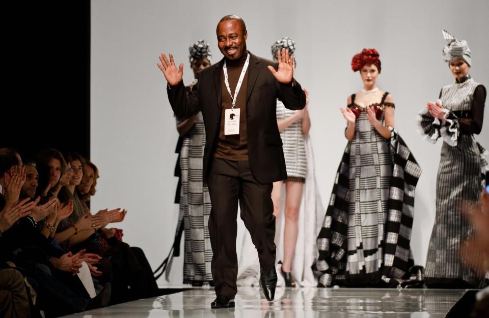 Ghanaian designer Kofi Ansah at the end of one of his shows in 2009AFP via Getty Images