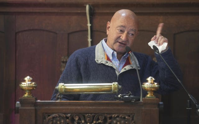 Ardi Batmanghelidj speaking at the funeral of his sister and Kids Company founder Camila Batmanghelidjh