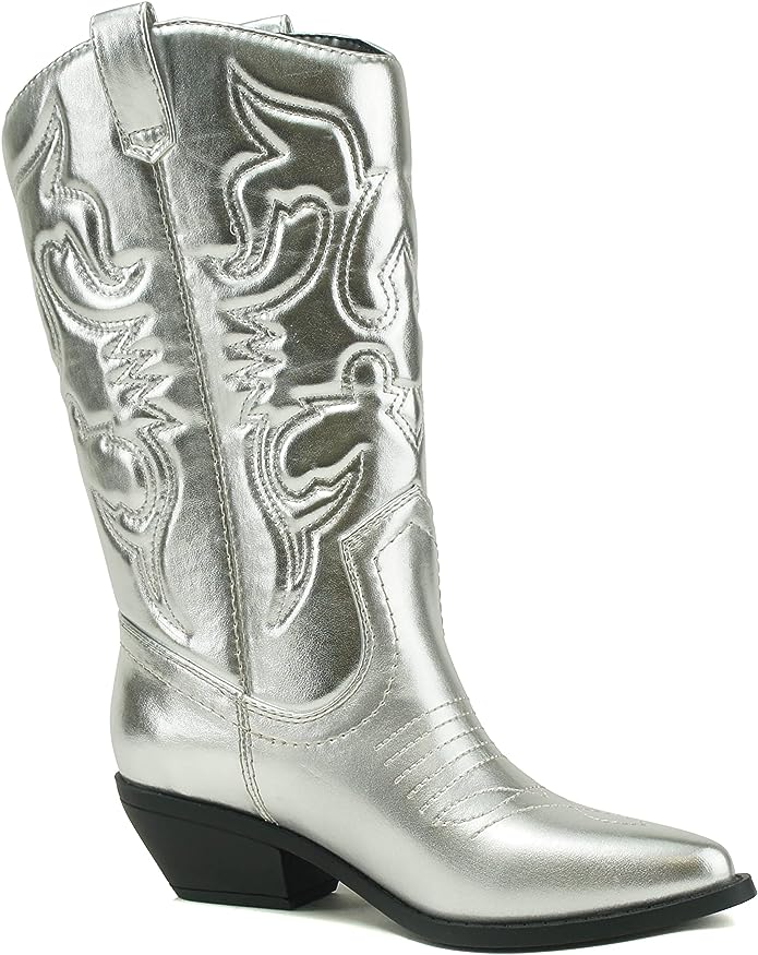 Soda Silver Cowboy Boots