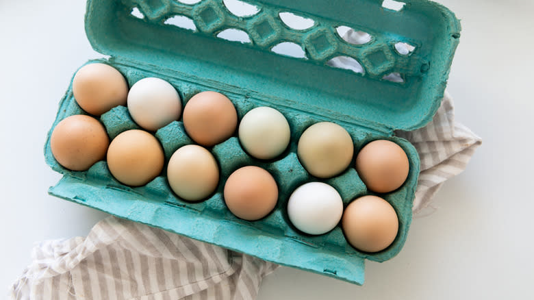 egg carton on counter