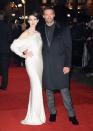 <b>Best Role Ever</b><br>When asked, Hugh Jackman agreed his role as Jean Valjean is the best one he has ever taken on in film. Both he and Anne Hathaway pose at the world premiere of "Les Miserables" in London on Wednesday. <br><br>(Photo by Stuart Wilson/Getty Images)