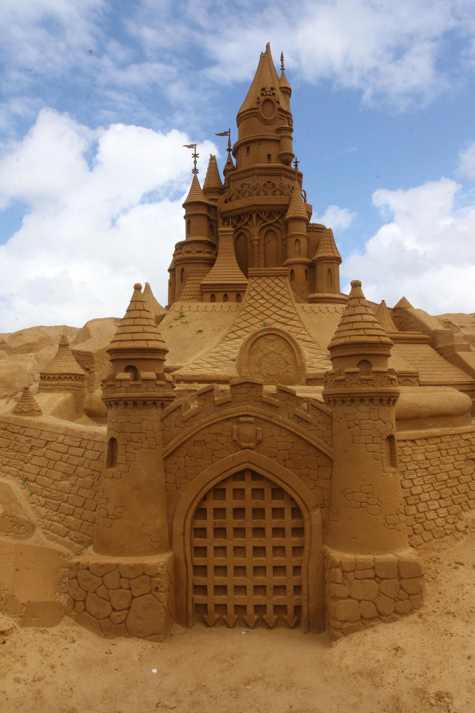 BLANKENBERGE, BELGIUM - JULY 22: A sandsculpture based on the Magical Moments Festival of Disneyland Paris is shown at the Sand Sculpture Festival on July 22, 2011 in Blankenberge, Belgium. (Photo by Mark Renders/Getty Images)