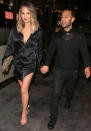 <p>Chrissy and John stepped out for date night in coordinating black-on-black, save (of course) for Teigen's see-through Yeezy sandals ($595; <a rel="nofollow noopener" href="http://www.anrdoezrs.net/links/7799179/type/dlg/sid/ISChrssySeeThroughShoeIJFeb/http://www.mytheresa.com/en-us/transparent-sandals-season-2-743381.html?catref=category" target="_blank" data-ylk="slk:mytheresa.com;elm:context_link;itc:0;sec:content-canvas" class="link ">mytheresa.com</a>). </p>