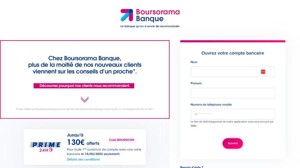 Offre flash Boursorama - 