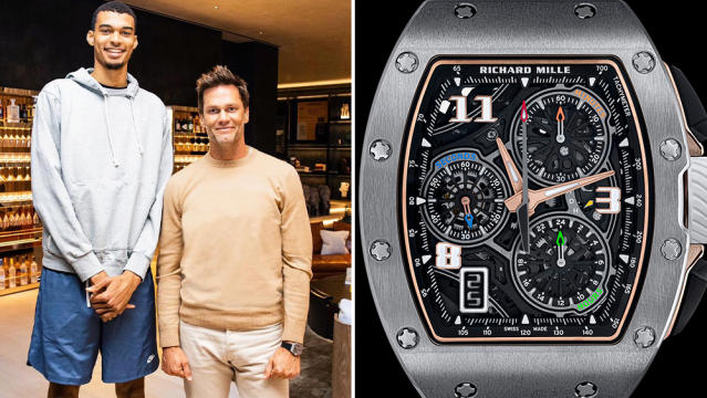 Tom Brady Wore a Steely Richard Mille Chronograph to Meet Victor Wembanyama