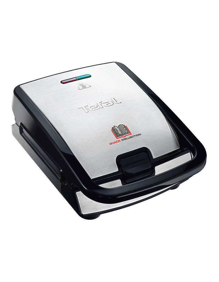 Tefal 2-in-1 Sandwich & Waffle Maker With Interchangable Plates Silver/Black SW852D, $$89.25 from Myer. Photo: Myer.