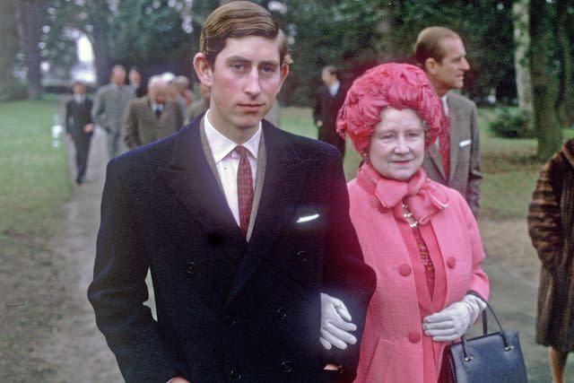 Fox Photos/Getty Prince Charles and the Queen Mother in 1969.