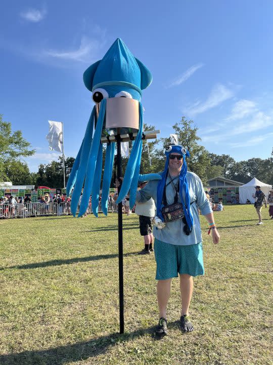 Peter Broderick AKA “Squid Rock” of Summertown created his totem at Bonnaroo (Source: WKRN)