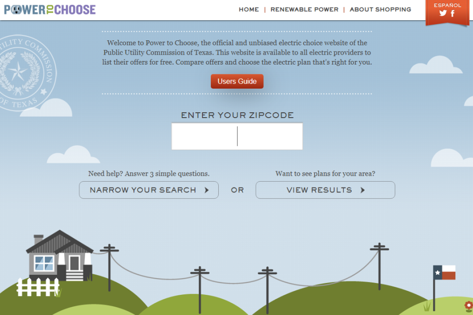 Texans can visit PowerToChoose.org, an official website of the Public Utility Commission of Texas, to shop for power plans in the competitive retail electric market.