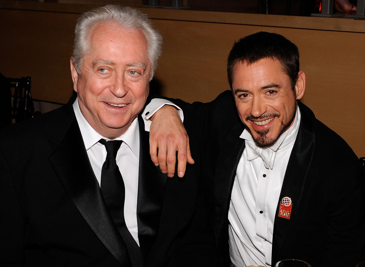 NEW YORK - MAY 08:  Director Robert Downey Sr. and actor Robert Downey Jr. attend Time's 100 Most Influential People in the World gala at Jazz at Lincoln Center on May 8, 2008 in New York City.  (Photo by Larry Busacca/WireImage) 