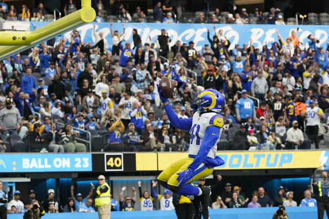 Inglewood, California, USA. 01st Jan, 2023. Los Angeles Rams running back  Malcolm Brown (41) celebrates after scoring a touchdown during the NFL  football game between the Los Angeles Rams and the Los