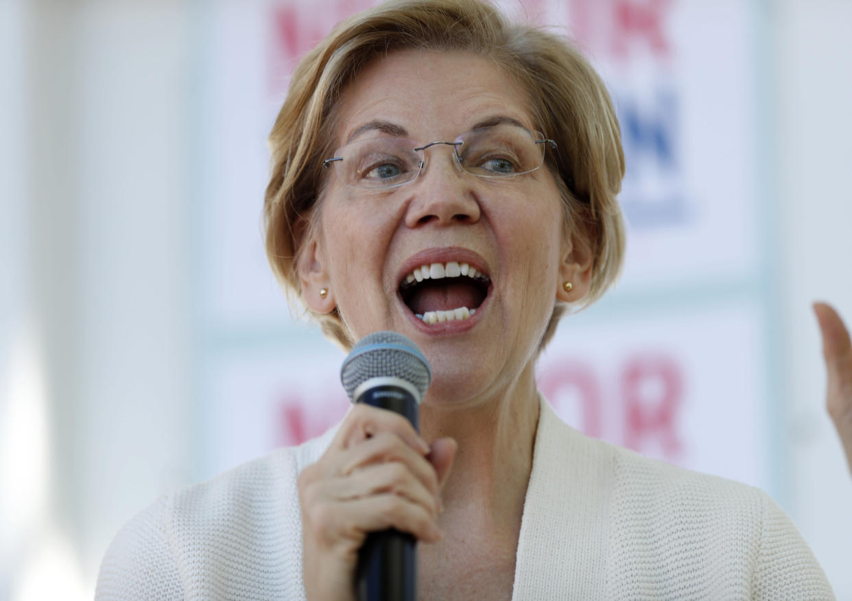 Sen. Elizabeth Warren, D-Mass., speaks at a campaign stop in Rochester, N.H. (Photo: Robert F. Bukaty/AP)