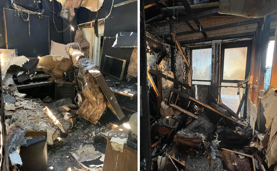 The Bachelor's Jed McIntosh's burnt down studio.