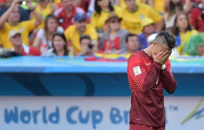 Cristiano Ronaldo reacts after Portugal got knocked out of the World Cup. (AFP)