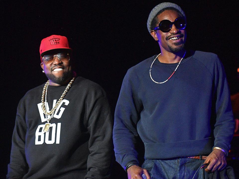 Big Boi and Andre 3000 of Outkast perform at One MusicFest at Lakewood Amphitheatre on September 10, 2016 in Atlanta, Georgia.