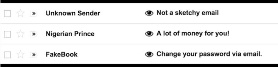 Ugly Email places an eyeball symbol on emails that contain trackers, and also blocks&nbsp;read receipts.&nbsp;The company's web says "Ugly Email does not store, log, transfer, transmit or save any of your data." (Photo: Ugly Email)