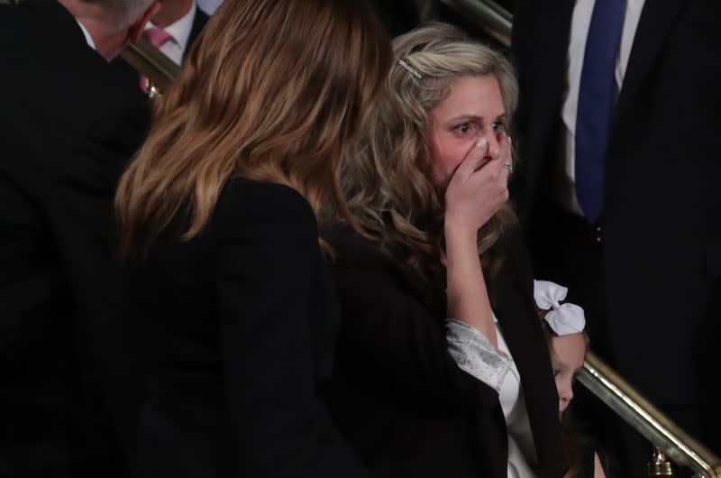 Sgt. 1st Class Townsend Williams surprises family at the State of the Union address by U.S. President Donald Trump in Washington