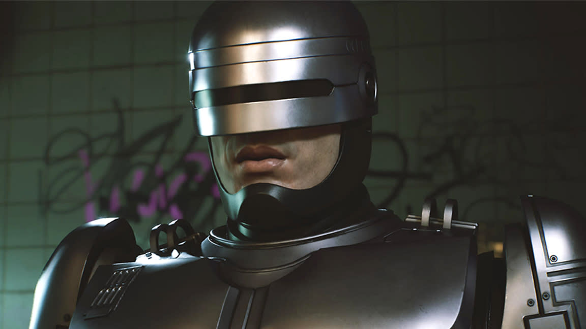  RoboCop Rogue City; a metal cyborg. 