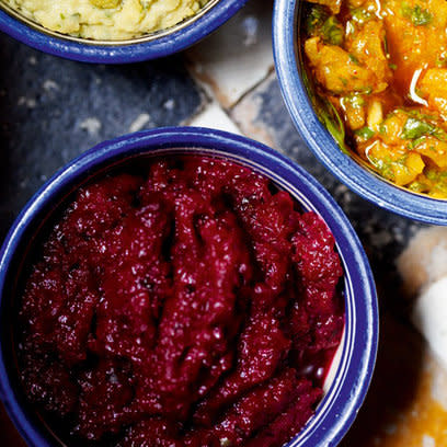 Beetroot yoghurt and mint dip - recipe