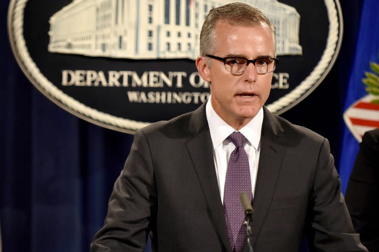 Andrew McCabe in July 2016. (Photo: James Lawler Duggan/Reuters)