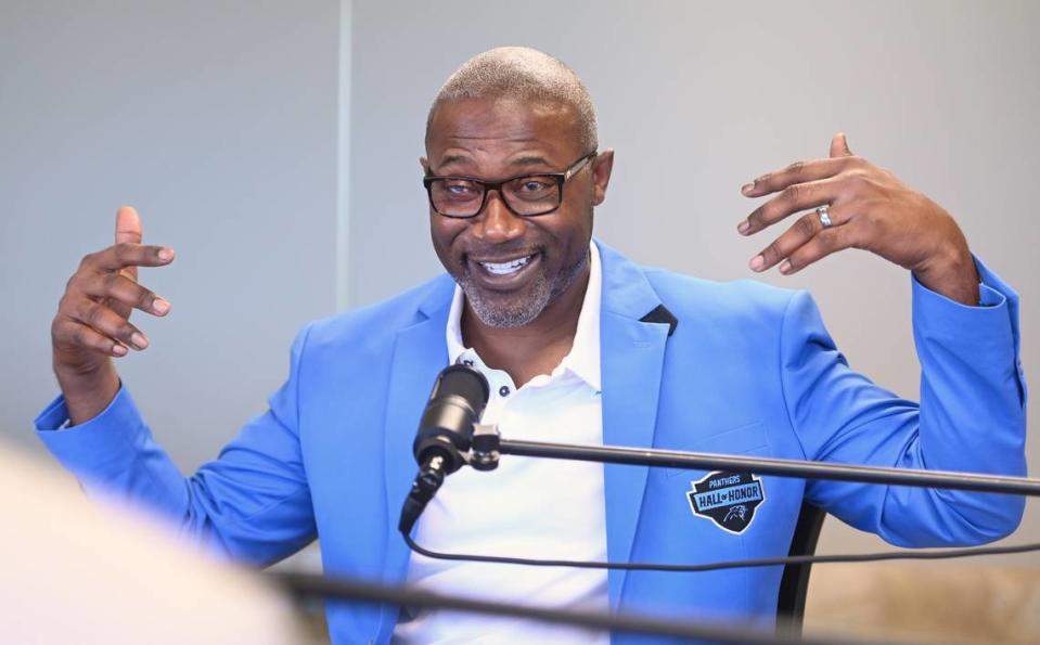 Former Carolina Panthers wide receiver Muhsin Muhammad talks about his career on Thursday, April 4, 2024.