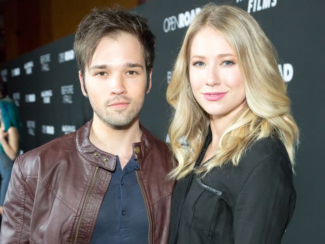 <p>Greg Doherty/Getty</p> Nathan Kress and London Elise Kress