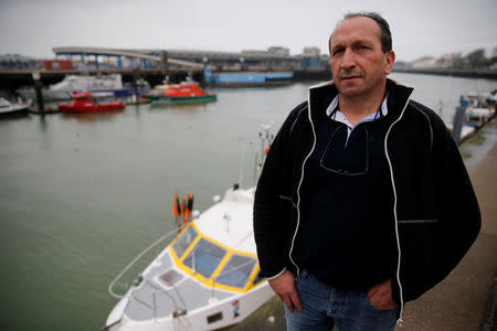 Stephane Pinto, fisherman and vice-president of the fisheries committee, poses during an interview with Reuters in Boulogne-sur-Mer, France, January 11, 2019. Picture taken January 11, 2019. REUTERS/Pascal Rossignol