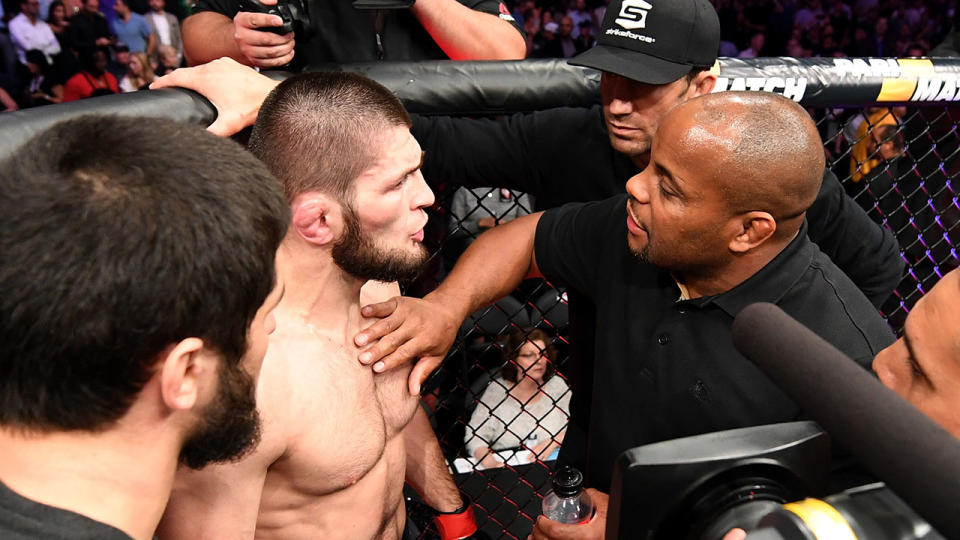 Khabib was incensed after the bout with McGregor. Pic: Getty