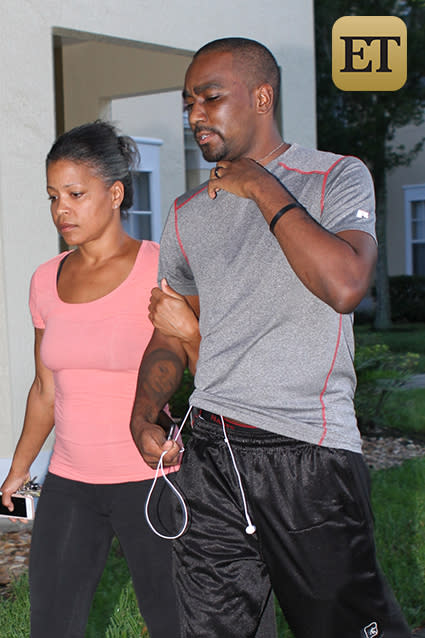 Nick Gordon is leaning on his mother for support following the news that his girlfriend, Bobbi Kristina Brown, died Sunday at a hospice in Georgia. On Monday, Nick was spotted in Florida with his mother, Michelle Gordon, taking a short walk around their gated community. The two held on to each other, Nick clad in basketball shorts and a T-shirt. The embattled 25-year-old was still wearing a ring on his left finger, symbolizing his relationship with the late Bobbi Kristina, and was also wearing the ring he gave to Bobbi Kristina on his neck. The two claimed to have tied the knot on Jan. 9, 2014, though family representatives later said the marriage was not official. AKM/GSI AKM/GSI <strong>WATCH: Bobbi Kristina Brown Dead at 22</strong> AKM/GSI ET talked to Nick's younger brother, Junior Walker, on Monday, who said he was actually the one who broke the news about Bobbi Kristina's death to Nick. He said Nick found out about the news at the same time the public did. "He didn't even know," Junior said. "I told him ET posted it ... and then his lawyer called on the phone while I was talking to him. He was on the phone with me and I told him that ET [was] posting saying Kris is gone." Junior said that Nick is doing "bad" after learning of the tragic news, but contrary to reports, he is not on suicide watch. "We're all hurt right now trying to figure out how to cope through everything," Junior said. "This whole year has not been easy at all." Michelle Gordon also commented on her son's state of mind with a statement on Monday, saying he's "suffered greatly." "The passing of Bobbi Kristina is devastating to Nick and our family," she said. "Nick loved and cared for Krissi deeply, and he has suffered greatly each and every day they've been apart. Nick and our family are in mourning, and we ask that you respect our privacy. Our thoughts and prayers are with both the Houstons and the Browns during this difficult time." In May, Nick asked to see Bobbi Kristina when she was hospitalized at an Atlanta rehabilitation center, claiming through his attorneys that he had stayed away from months because he respected both the Houston and Brown families' wishes that he refrain from visiting. But in February, Bobby Brown's lawyer said that Nick had already previously been offered an opportunity to potentially visit Bobbi Kristina, though he "declined to meet the terms of any possible visit." Bobbi Kristina died Sunday, surrounded by close family and friends. She was 22 years old. <strong>WATCH: Houston Family Reveals Details From Bobbi Kristina Brown's Final Moments, Funeral Plans</strong> Meanwhile, Nick is currently facing a $10 million civil lawsuit filed by Bobbi Kristina's conservator, Bedelia Hargrove, claiming that he physically abused Bobbi Kristina, and stole thousands from her. However, no criminal charges have been filed against him. Last month, ET learned that Nick has assembled his own high-powered legal team to defend himself, which includes famed attorney Jose Baez, who's best known for defending Casey Anthony against first-degree murder charges in 2011. Watch below: