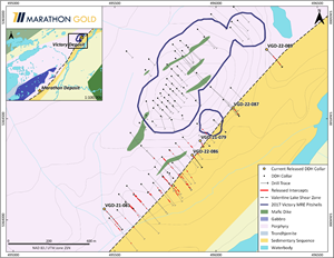 Location of Victory Deposit Exploration Drill Hole Collars VGD-21-079 to VGD-22-089