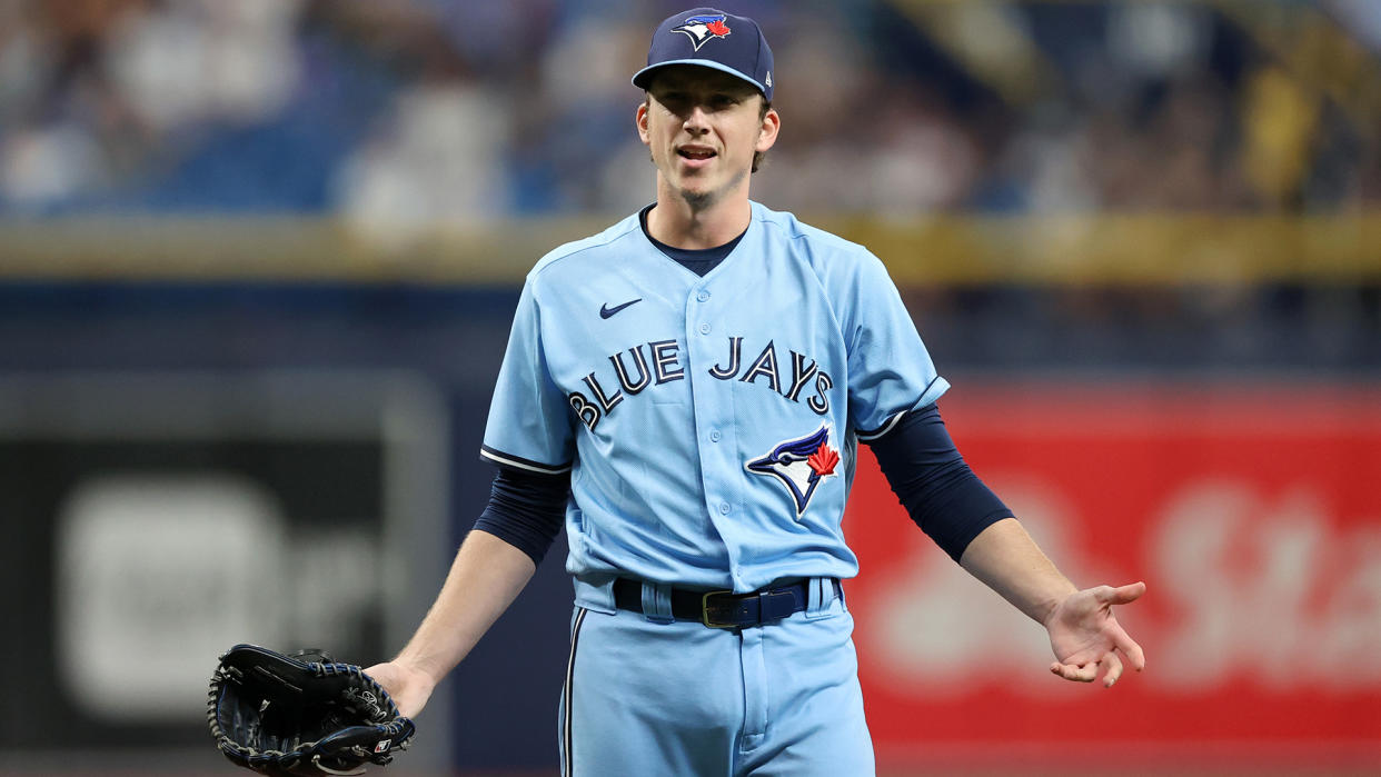 Ryan Borucki has struggled out of the Blue Jays' bullpen this season. (Photo by Mike Carlson/MLB Photos via Getty Images)