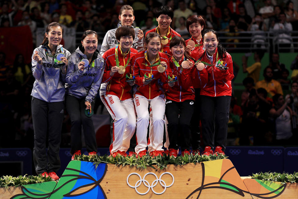 Women's table tennis players won more than medals in Rio. (Mike Ehrmann/Getty Images)