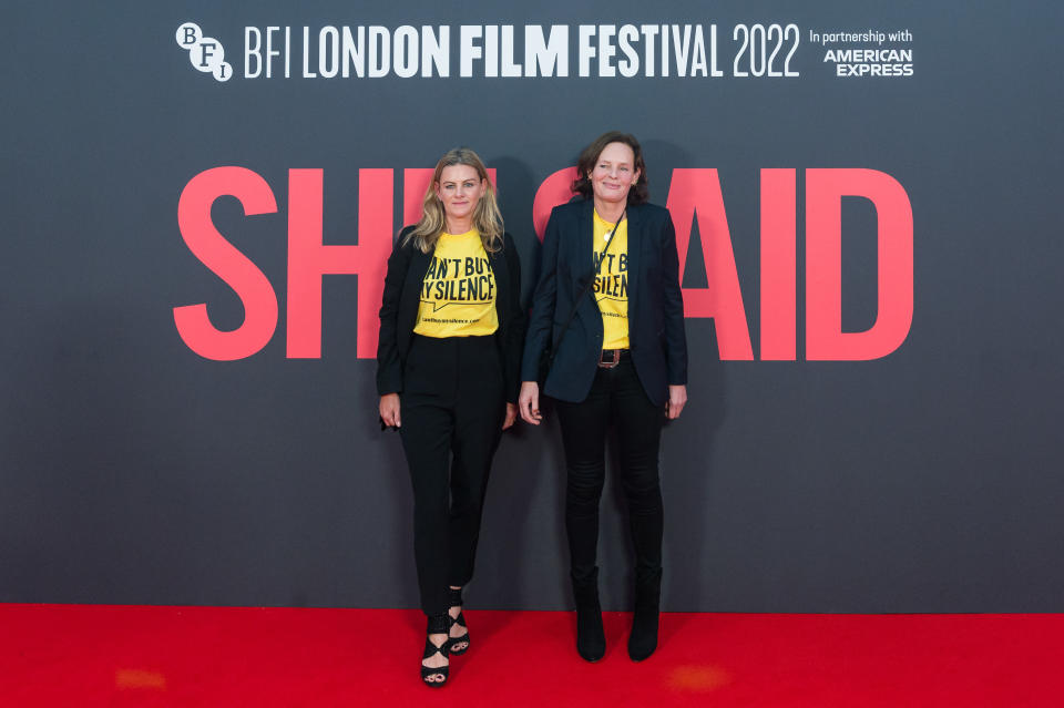 Zelda Perkins (left) at the ‘She Said’ premiere. Image: Wiktor Szymanowicz/Future Publishing