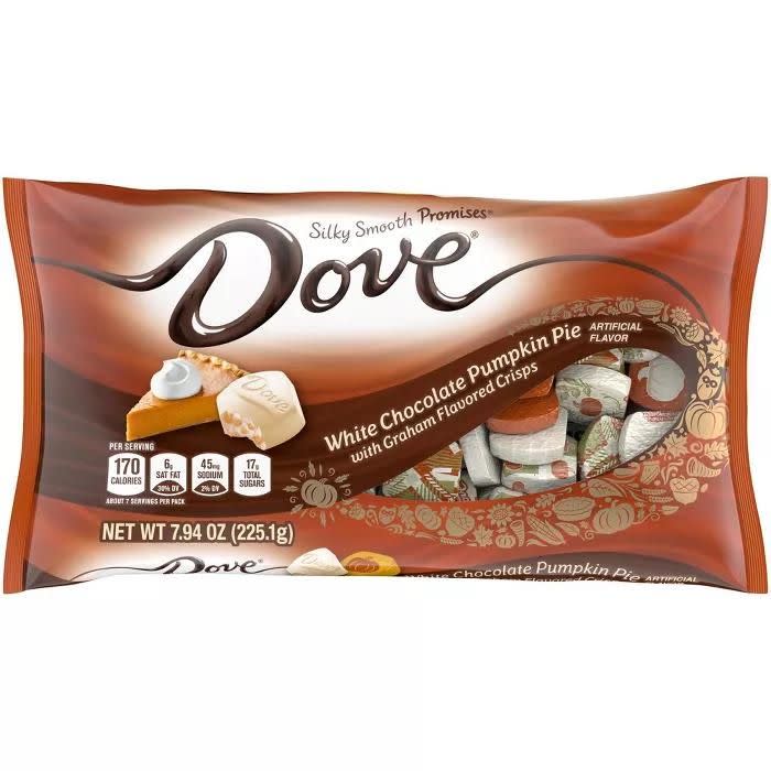 19) Dove Promises Halloween White Chocolate Pumpkin Pie Candy - 7.94oz