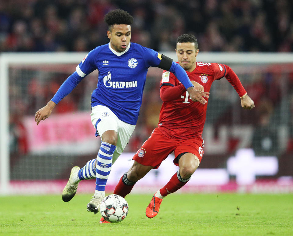 Weston McKennie was Schalke’s best player in Saturday’s 3-1 loss at German champion Bayern Munich. (Adam Pretty/Getty)