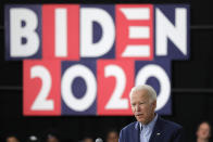 Democratic presidential candidate former Vice President Joe Biden speaks at a campaign event in Sumter, S.C., Friday, Feb. 28, 2020. (AP Photo/Gerald Herbert)