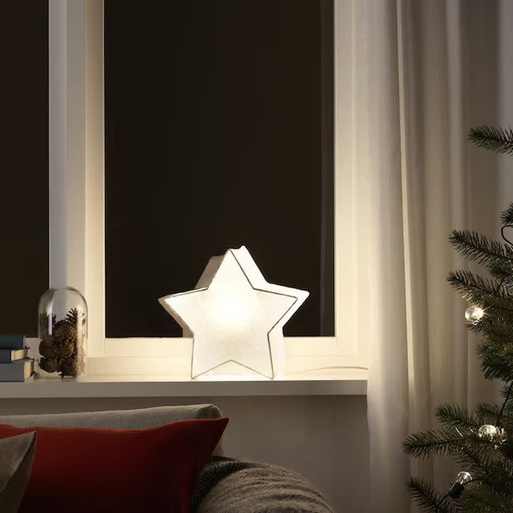 STRÅLA LED table lamp, star-shaped/white, 9 7/8 "