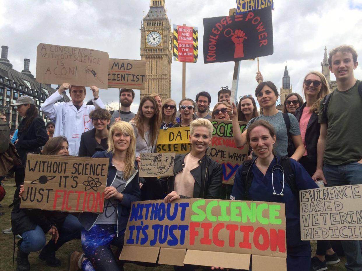 Thousands of people walked from the Natural History Museum in London to Parliament Square in the name of science and research: Lydia Franklinos