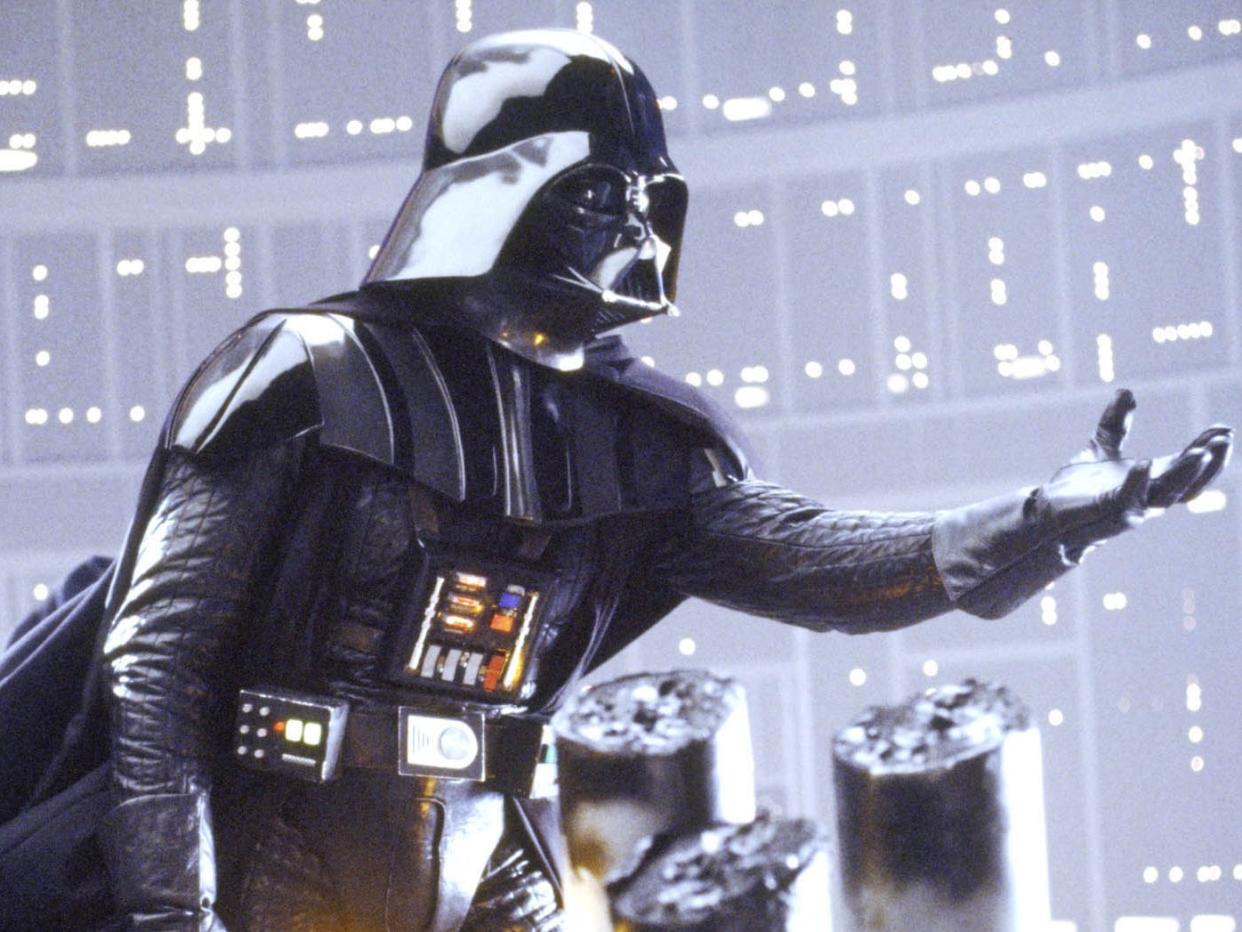 Darth Vader as seen during the climactic moment of Empire Strikes Back (©1980 Lucas Films)