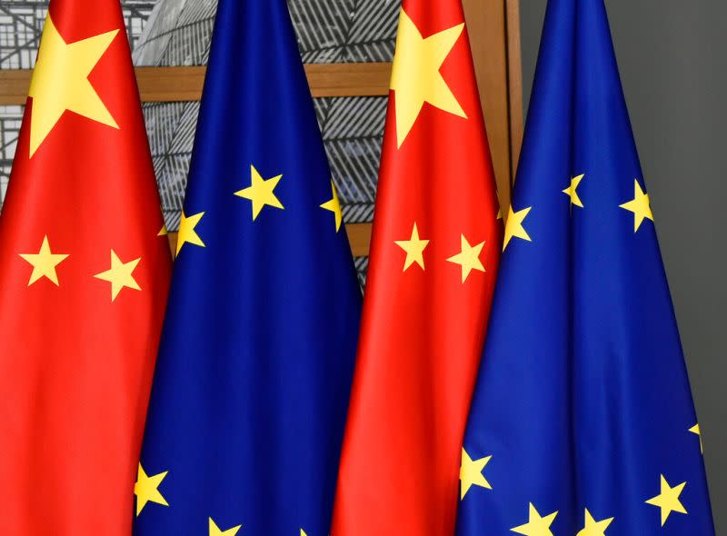 ▲歐盟執法機關23日突襲搜查一間中國企業，位於歐洲的辦公地點，理由是涉嫌接受政府補貼，引發北京不滿。中歐關係示意圖。（圖／美聯社／達志影像）