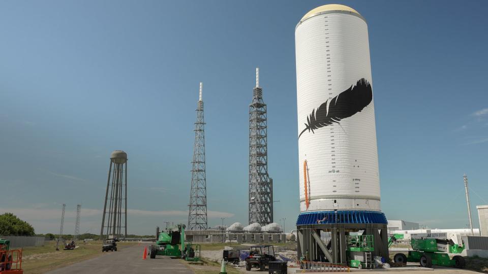 a rocket on a launch pad