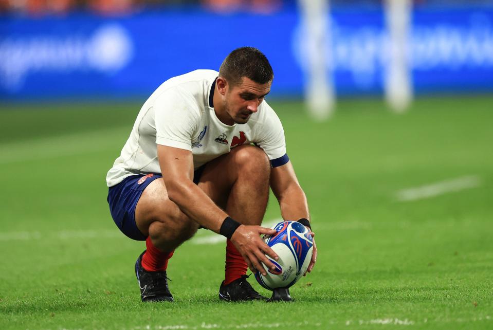 Thomas Ramos lines up a penalty during the first half (AP)