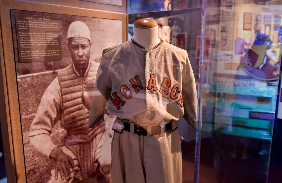 Kansas City Monarchs jersey of Caroll Ray “Dink” Mothell at the Negro Leagues Baseball Museum in the 18th and Vine Jazz District.