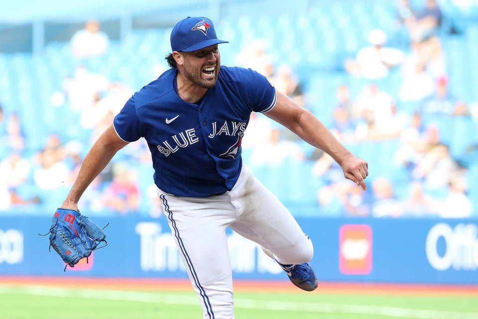 Toronto, ON- September 15  -  Toronto Blue Jays starting pitcher Robbie Ray (38) pitched seven innings to get the win as Toronto Blue Jays beat the Tampa Bay Rays 6-3 at Rogers Centre in Toronto. September 15, 2021.        (Steve Russell/Toronto Star via Getty Images)