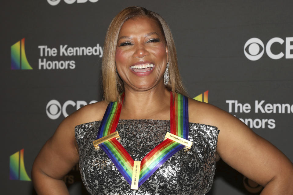 2023 Kennedy Center Honoree Queen Latifah arrives at the Kennedy Center Honors on Sunday, Dec. 3, 2023, at The Kennedy Center in Washington. (Photo by Greg Allen/Invision/AP)