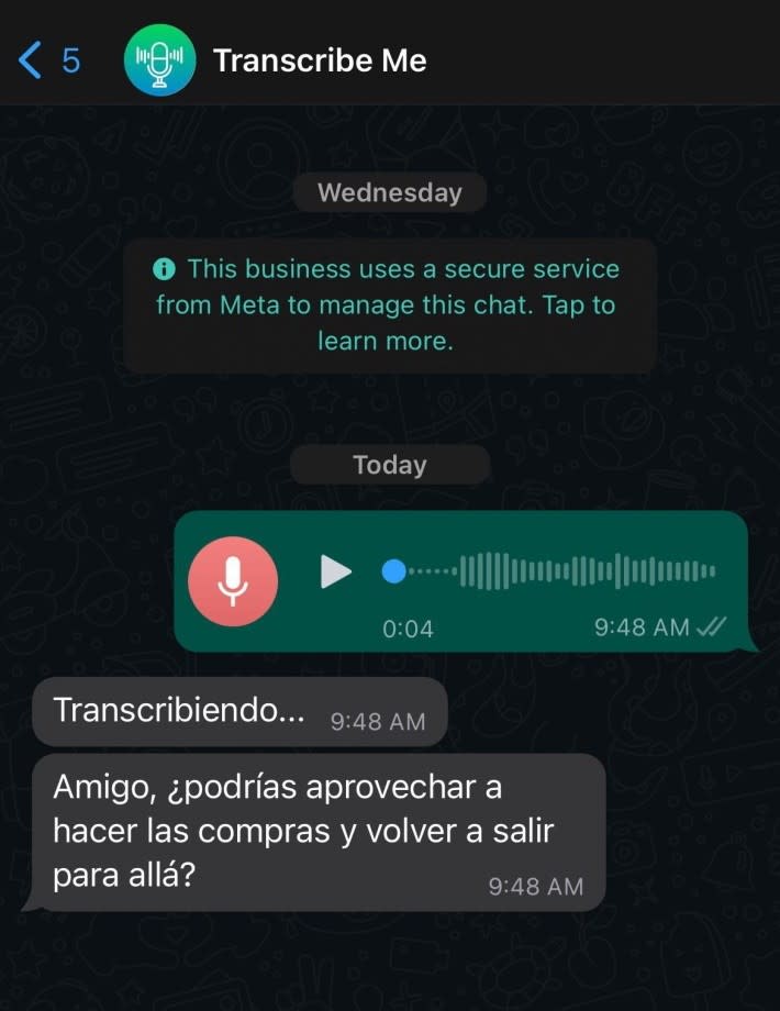 TranscribeMe convierte audios de WhatsApp a texto